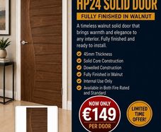 Deanta Walnut HP24 Solid Doors