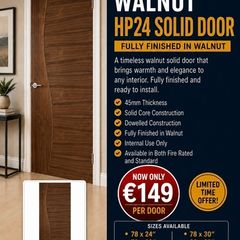 Deanta Walnut HP24 Solid Doors