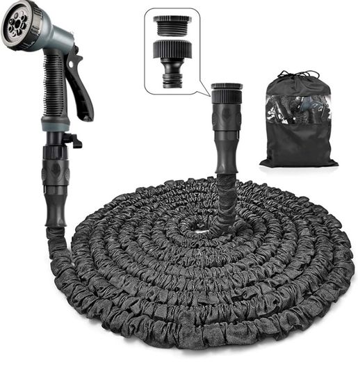 50 FT Expandable Garden Hose with 3/4", 1/2" Fittings, Anti-Leakage - Flexible Expanding Hose with 8 Function Spray Nozzle MULTIPLE COLOURS/SIZES AVAILABLE (FREE POSTAGE)