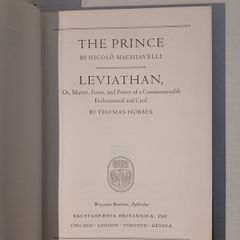 Great Books of the Western World - The Prince by Niccolo Machiavelli & Leviathan by Thomas Hobbes