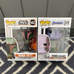Funko Pop Star Wars Boba Fett 462 & Marvel Thanos in the Garden 579 Bundle