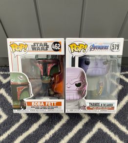 Funko Pop Star Wars Boba Fett 462 & Marvel Thanos in the Garden 579 Bundle
