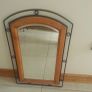 3 piece Wood and Iron Set Shelves Table Mirror Image 5