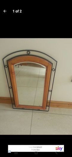 3 piece Wood and Iron Set Shelves Table Mirror