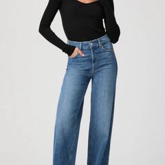 Paige Sasha distressed wide-leg jeans size 24 UK8