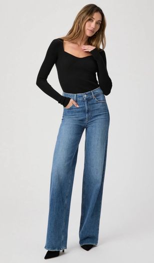 Paige Sasha distressed wide-leg jeans size 24 UK8