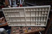 Vintage Wooden Painted Printers Tray