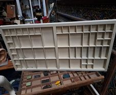Vintage Wooden Painted Printers Tray