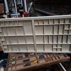 Vintage Wooden Painted Printers Tray
