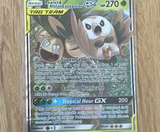 Rowlet & Alolan Exeggutor GX Pokemon Card