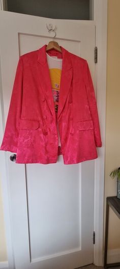 Pink Satin jacquard suit