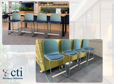4 X Steelcase Cavatina Canteen High Stools-Grade A