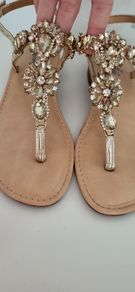 Ciaodea jewel encrusted thong sandals Sz 40 (Fit 6.5 - 7 UK)  Rrp 79.99 (New)