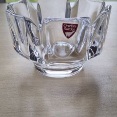 A crystal bowl designed by Lars Hellsten for the Swedish glassworks Orrefors