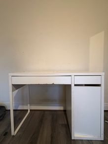 White Computer Desk with Drawers