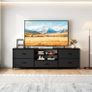 TV Stand Cabinet, TV Unit with 5 Drawers, 140 cm, All Black TV Console Table with Storage Organizers, Entertainment Center with Open Shelf for Living Room, Bedroom Image 8