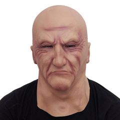 Halloween Creepy Scary Old Man Realistic Horrible Ghastful Old Man Mask Masquerade Supplies Cosplay Costumes Party Props