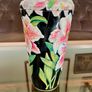 Vintage Metal Ware St Michaels Shortbread Tin Cannister Pink Stargazer Lilies Lid Nice Image 4