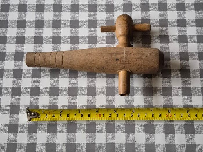 Vintage Wooden Wine / Beer Barrel Tap Spigot (French "Garanti" Stamp)