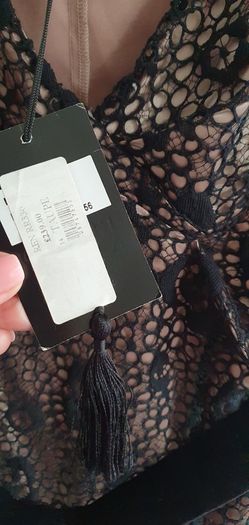 RENATA NUCCI black and taupe dress Sz 14 UK - Bnwt Rrp 239 Sterling