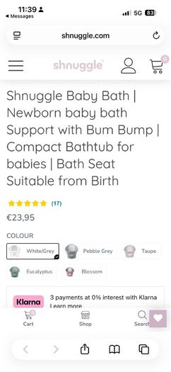 Shnuggle baby bath tub
