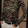 Primark Zebra Print Sheer Mesh Long Sleeve Top - XS - New with Tags Image 3