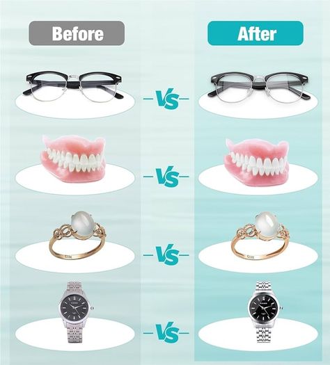 Ultrasonic Cleaner, 48000Hz Jewellery Cleaner Glasses Cleaner 660ML Clean Pod Gifts for Women Cleaning Set with Watch Stand for Jewelry Necklace Ring Glasses