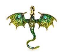 Enamel Dragon Brooch