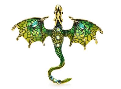 Enamel Dragon Brooch