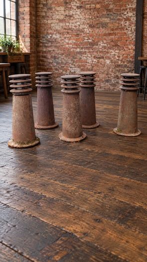 Heavy cast iron bollards/lights