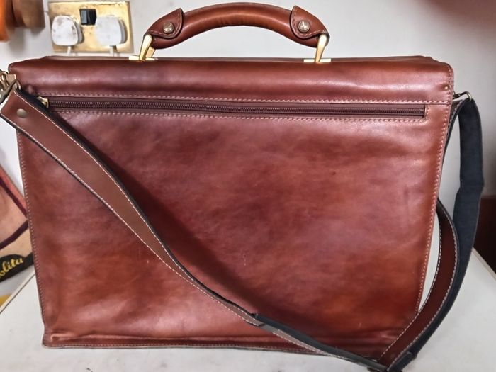 Stratic Germany Vintage Expandable Leather Briefcase