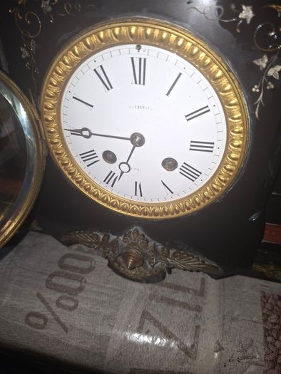 Rare 19th-century 1867 until 1889 French Architectural Mantel Clock by Samuel Marti, Enamel Dial In Working Condition,