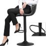 _Set of 2 Bar Stools Height Adjustable Backrest and Footrest with PU Cover and Padding for Bar, Kitchen, Dining and Living Room up to 120 kg Load Capacity Black Image 4
