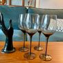 Set of Vintage Smokey Long Stem Glass Wine Glasses 23 cm Tall Image 9