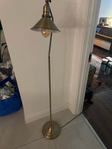Brass floor lamp with Edison bulb