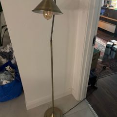 Brass floor lamp with Edison bulb
