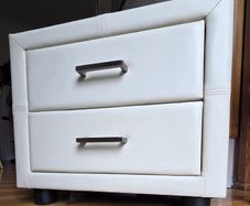 Leather Drawers, Mirror Side Table & Uplighter
