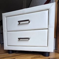 Leather Drawers, Mirror Side Table & Uplighter