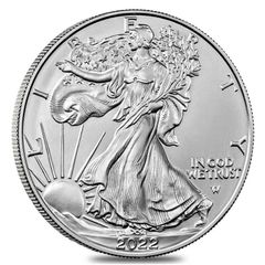 2022 USA 1 Dollar 1 oz Silver Bullion Coin American Eagle BU. (In Capsule)