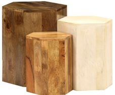 Coffee Table Set 3 Pieces Solid Mango Wood