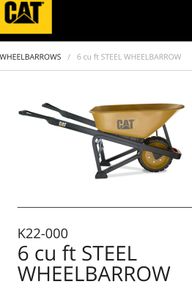 6 Cu Ft Steel Wheelbarrow