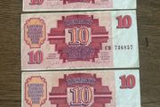 Rare 1992 Latvian Ruble Banknotes Collectible Set of Three