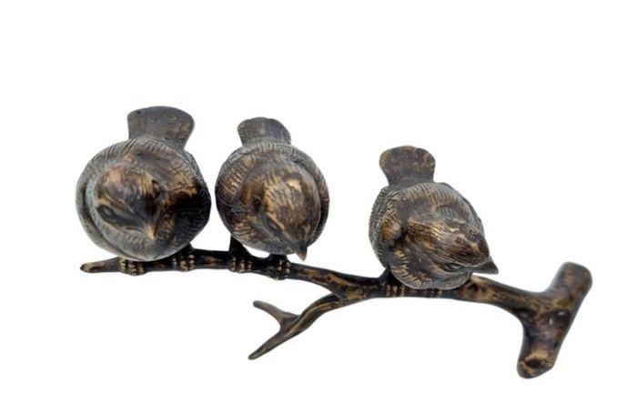 3 Sparrows On A Branch ( 21cm)- Bronze