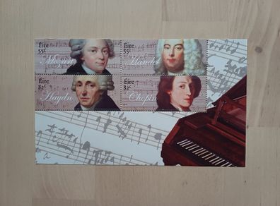 The Great Composers - 4 Irish Stamps Mini Sheet