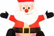 Christmas Inflatable Santa - Outdoor/Indoor Bright LED Light Up Porch Decoration - Built in Air Compressor - Pegs Included for Garden Use 100cm 3.3ft (FREE POSTAGE)