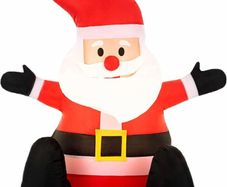 Christmas Inflatable Santa - Outdoor/Indoor Bright LED Light Up Porch Decoration - Built in Air Compressor - Pegs Included for Garden Use 100cm 3.3ft (FREE POSTAGE)