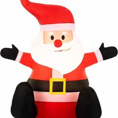 Christmas Inflatable Santa - Outdoor/Indoor Bright LED Light Up Porch Decoration - Built in Air Compressor - Pegs Included for Garden Use 100cm 3.3ft (FREE POSTAGE)