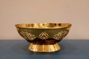 Vintage brass pedestal bowl