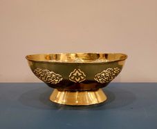 Vintage brass pedestal bowl