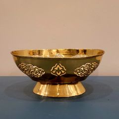 Vintage brass pedestal bowl